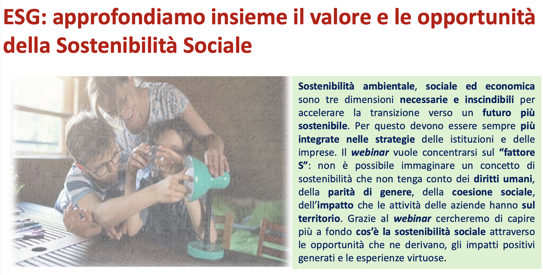 ESG: approfondiamo insieme il valore e le opportunità della Sostenibilità Sociale